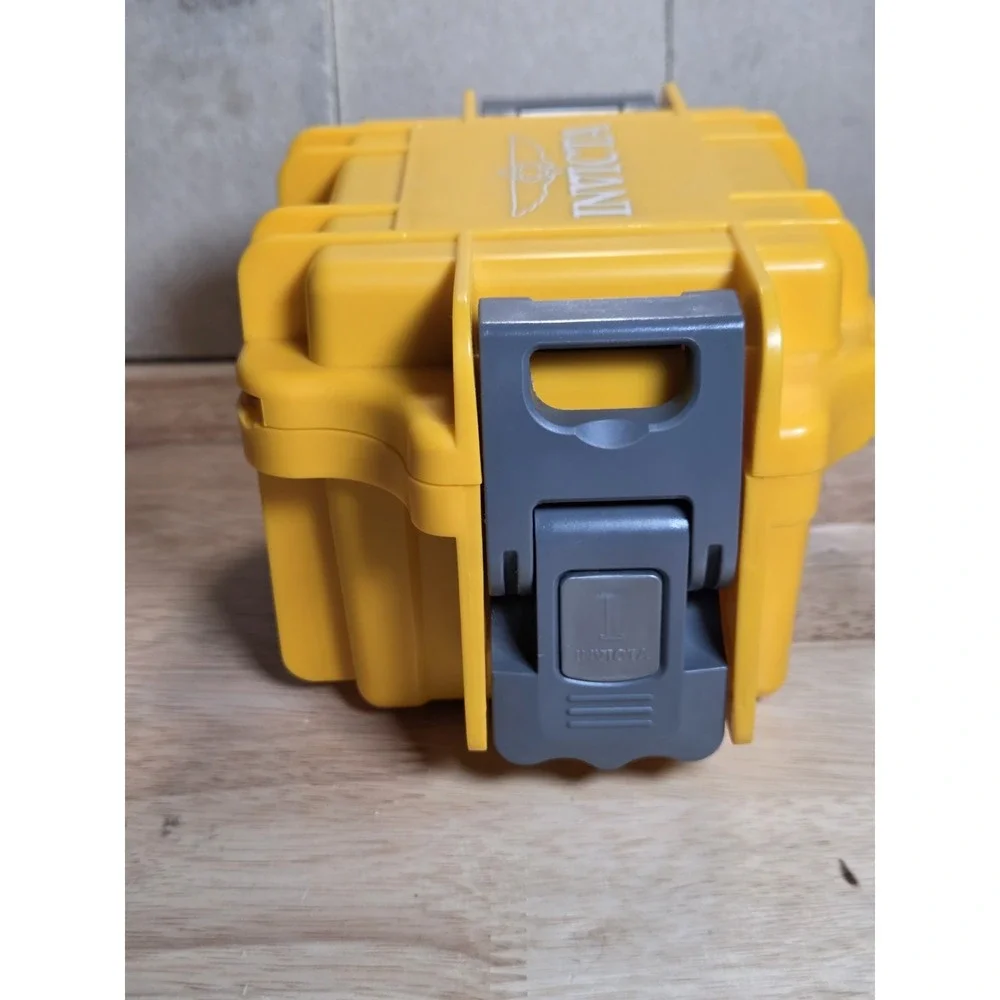 Invicta Yellow Hard Plastic Watch Storage Case Box Only Foam Interior